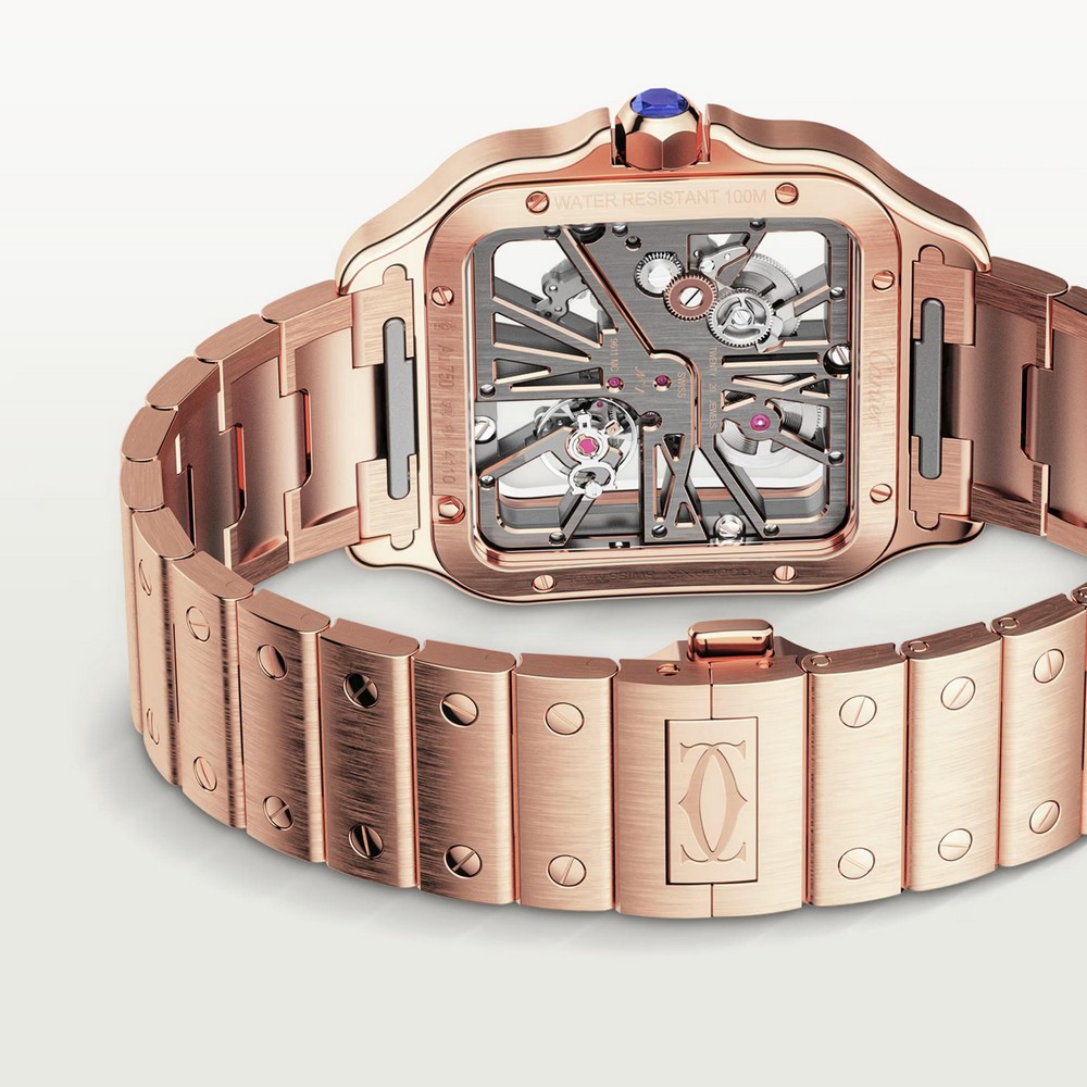 Đồng Hồ Cartier Santos De Cartier Large Watch Nam Vàng Hồng